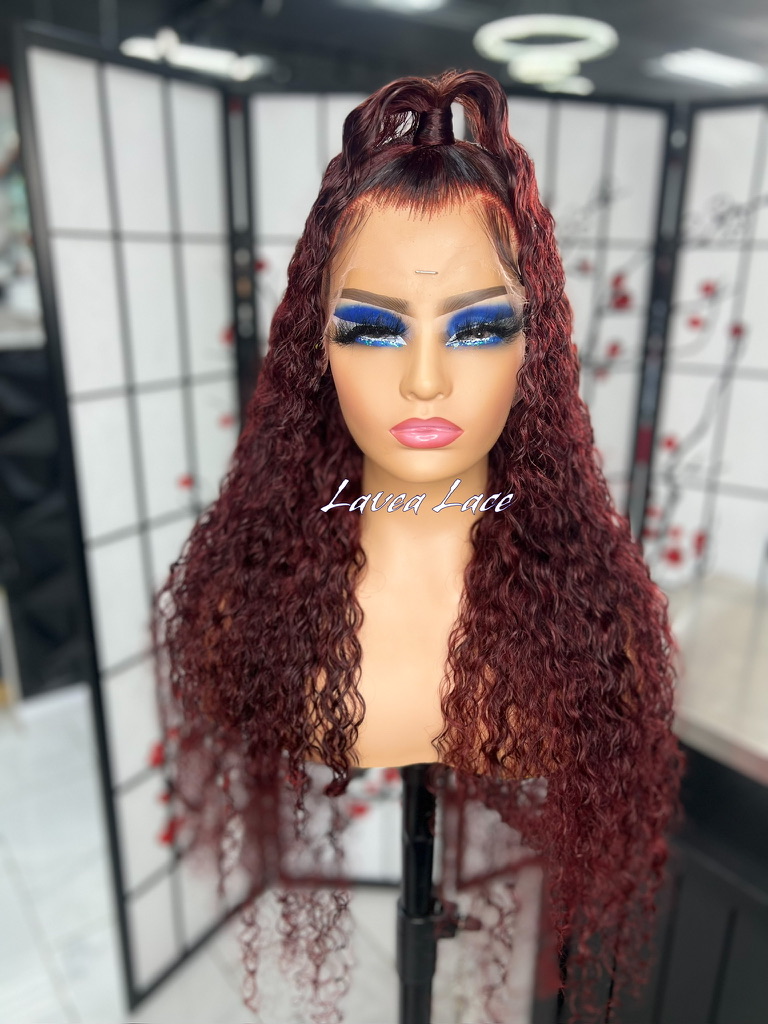 Custom Machine Made HD Lace Unit Custom Color On Curly Virgin Hair